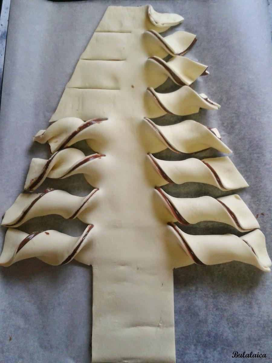 Árbol de Navidad de Hojaldre y Nutella