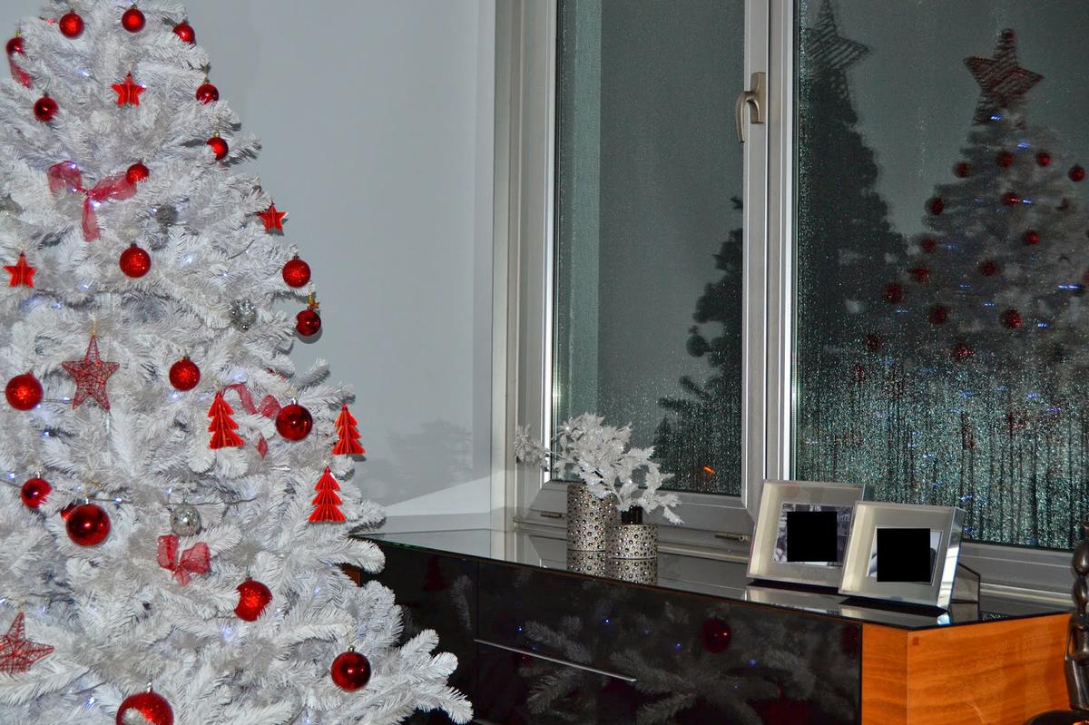 decoracion arbol navidad en rojo
