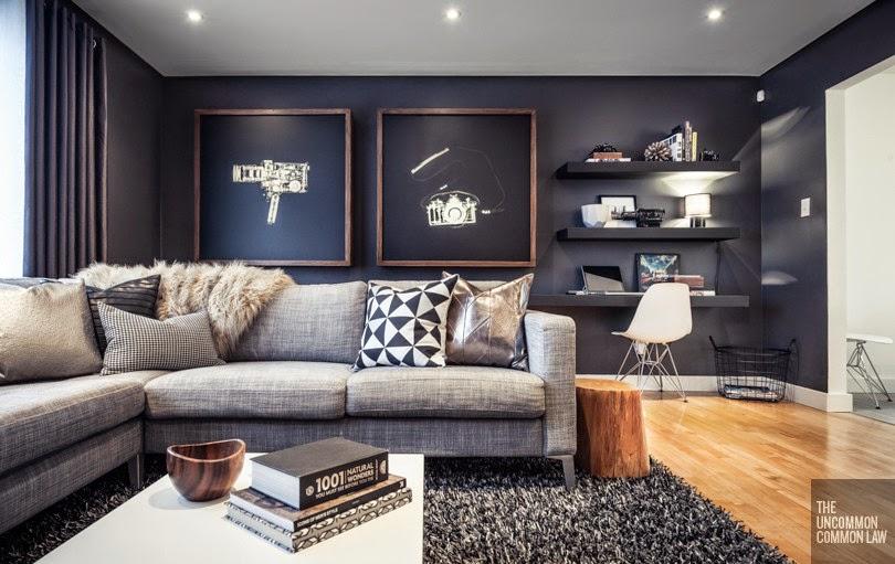 Decoración de un salón en gris