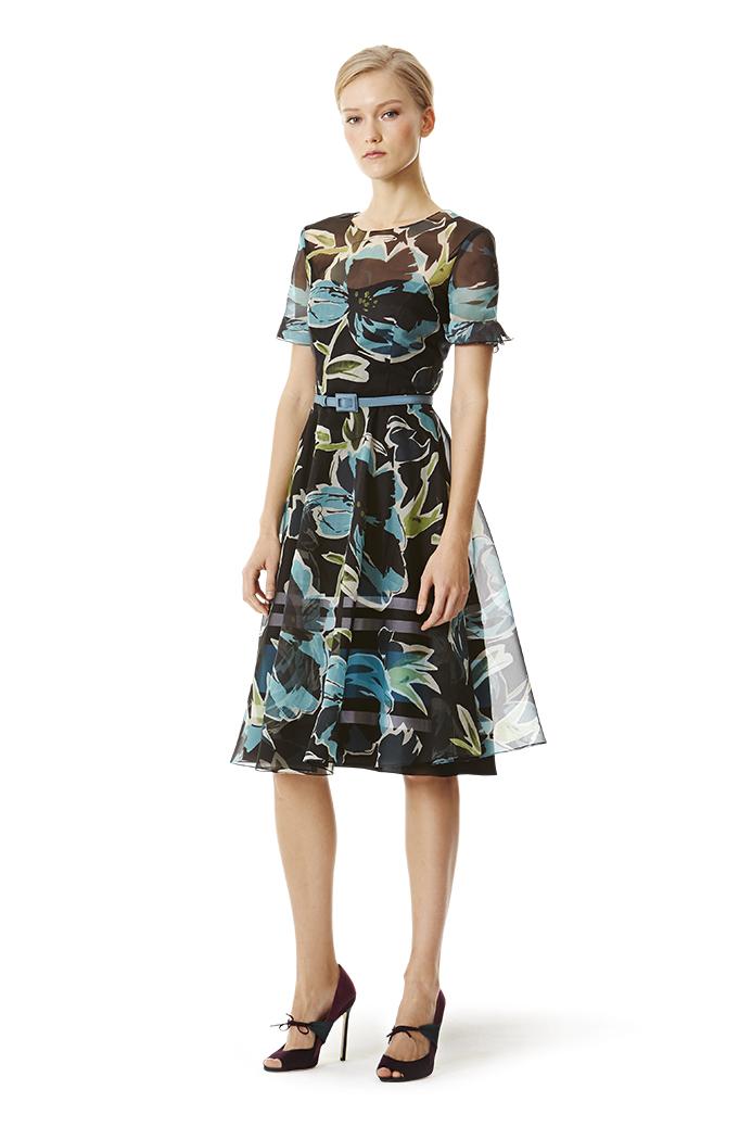 vestido floral de carolina herrera