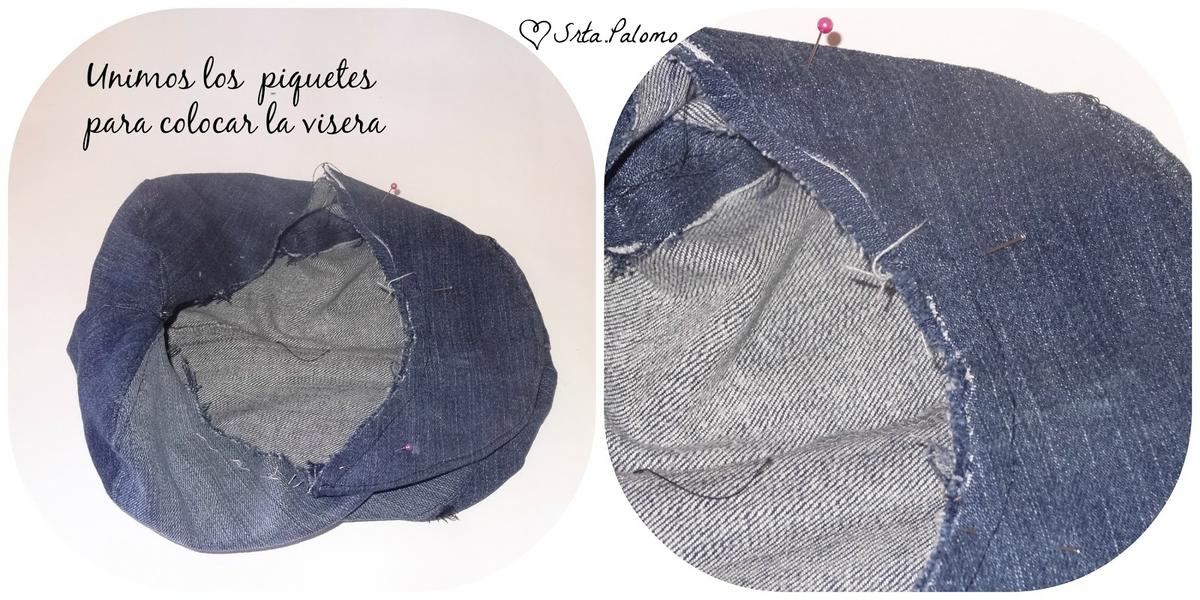 Tutorial boina, cosemos la visera al cuerpo de la boina