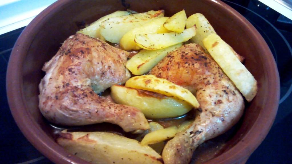 Cuartos De Pollo Al Horno Con Patatas Sovracosce Di Pollo Al Forno