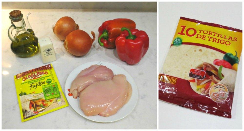 Ingredientes fajitas de pollo