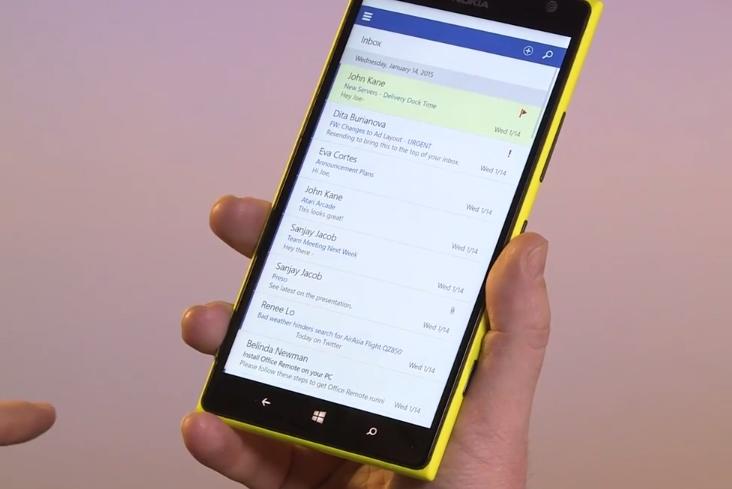 De Windows 10 smartphones correo electrónico