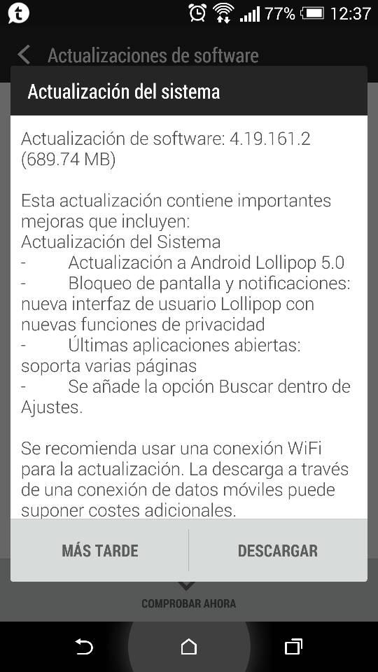 actualizacion lollipop htc
