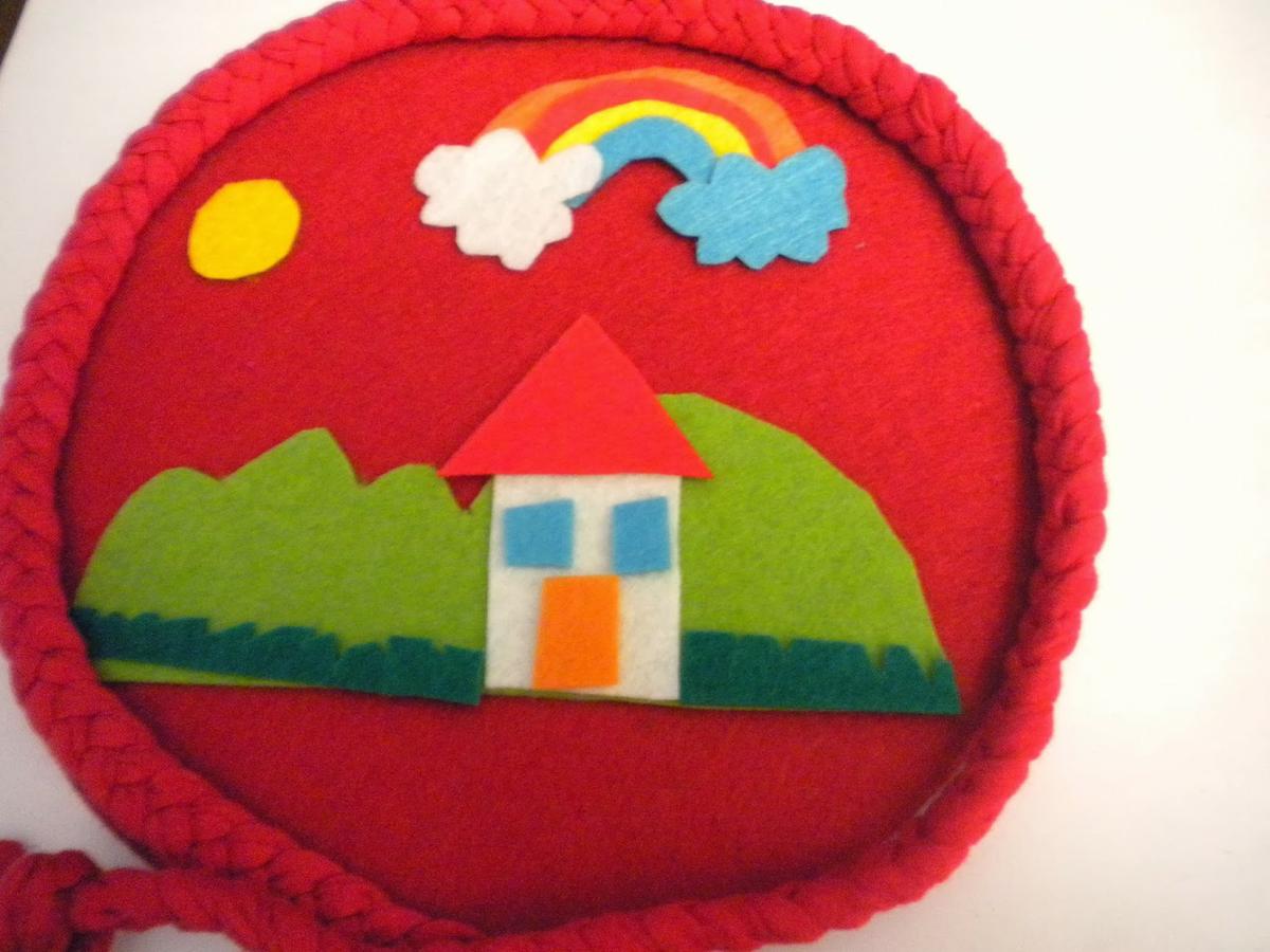 Manualidades caseras Inma fondo del cuenco de fieltro decorado