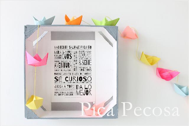 Haz un marco DIY con una caja de fresas reciclada y chalk paint