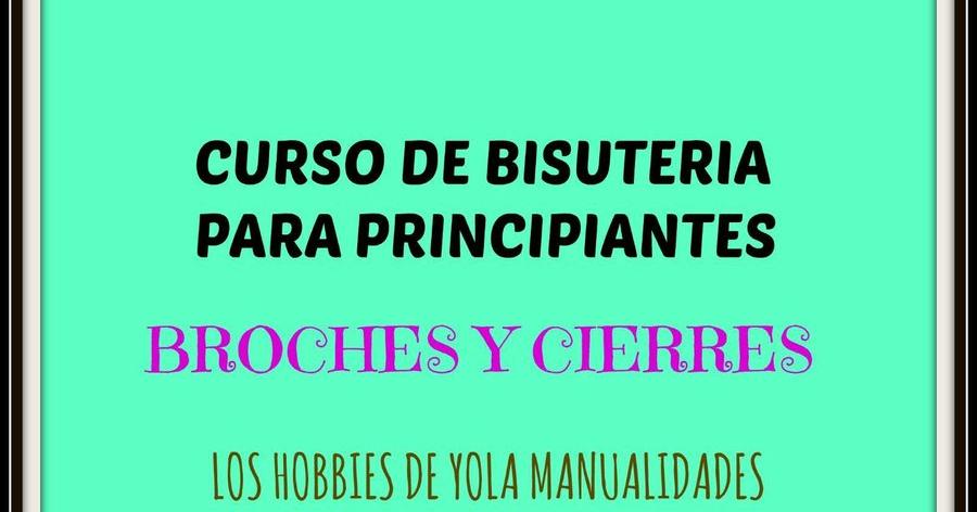 Curso de bisutería principiantes Cierres y broches Manualidades