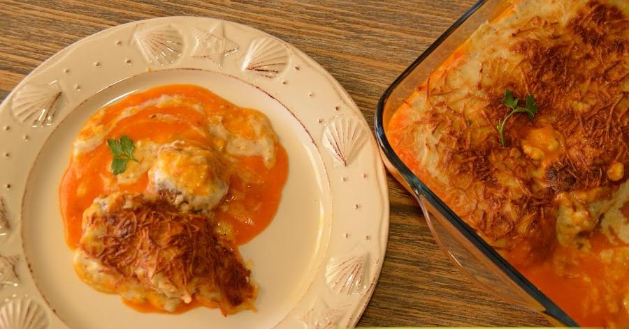 Albóndigas gratinadas a las dos salsas