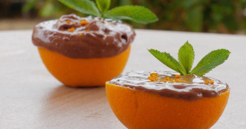 Mousse de chocolate y naranja