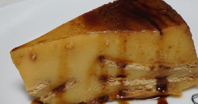Flan de galletas María, sin horno