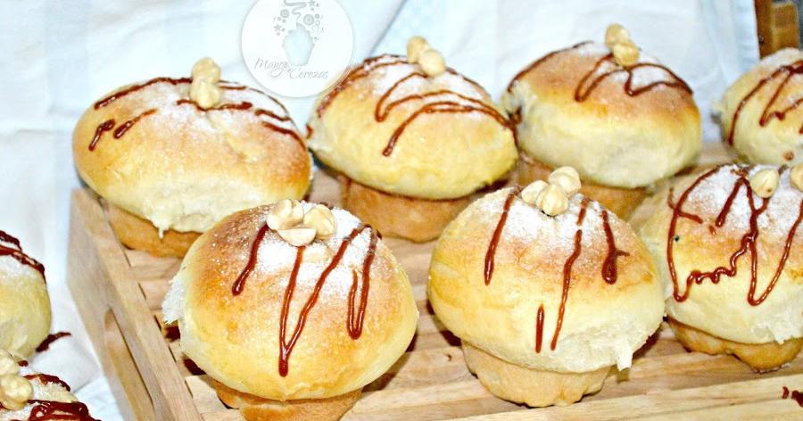 Pan dulce relleno de toffee y avellanas