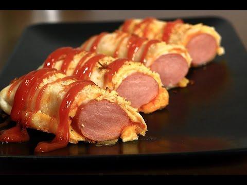 Hojaldre relleno con salchicha