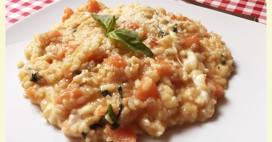 Risotto con albahaca y tomate