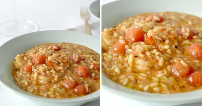 Risotto De Gambas Y Tomates Cherries Cocina