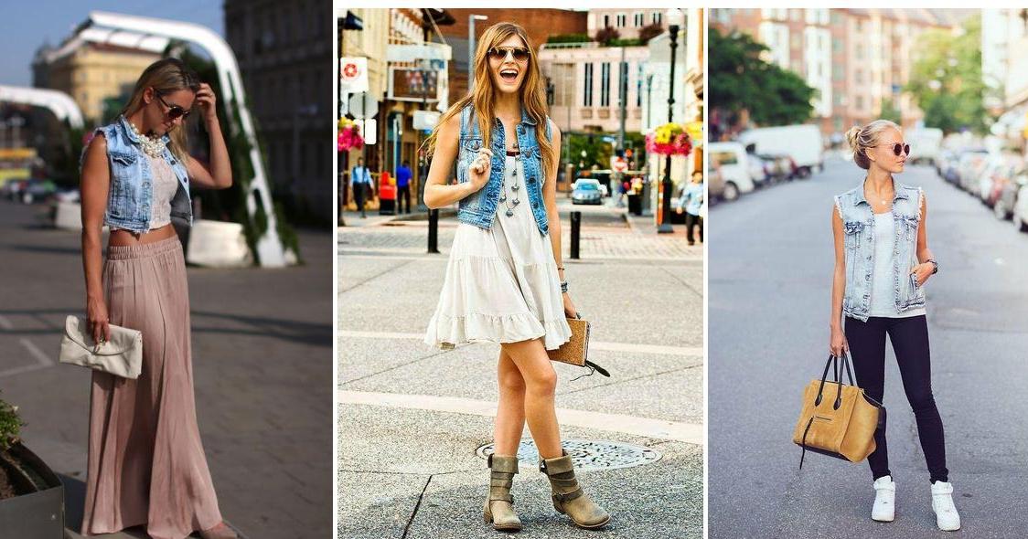 30 outfits con chalecos denim | Belleza