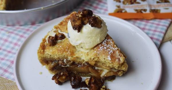 Tarta (sin gluten) de manzana con nueces caramelizadas