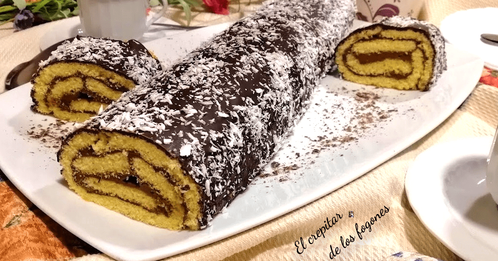 BRAZO DE GITANO DE CHOCOLATE NEGRO Y COCO Cocina