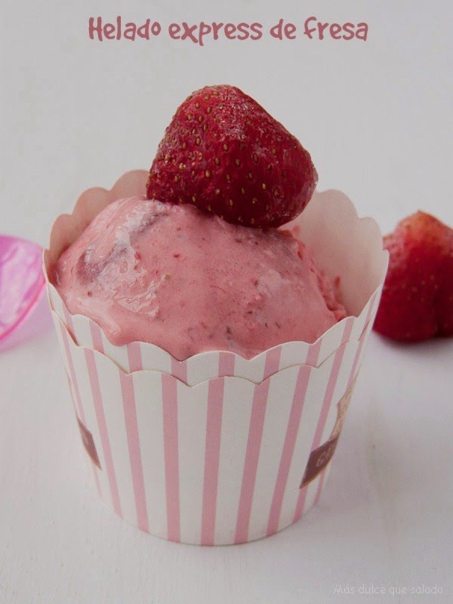 Helado de fresas