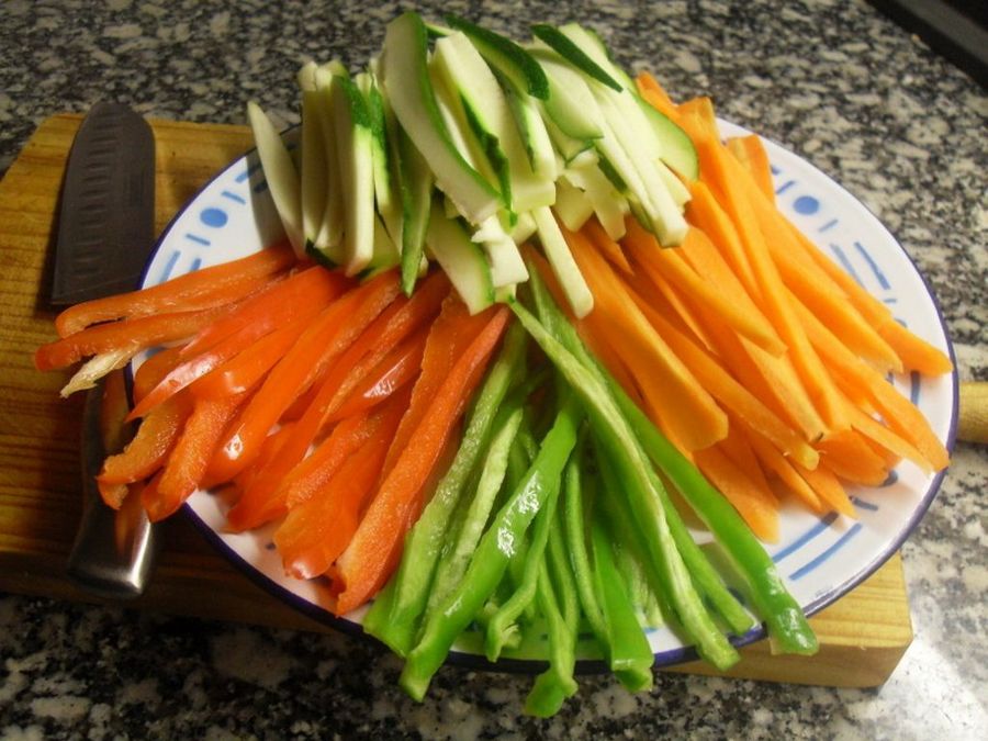 Verduras cortadas