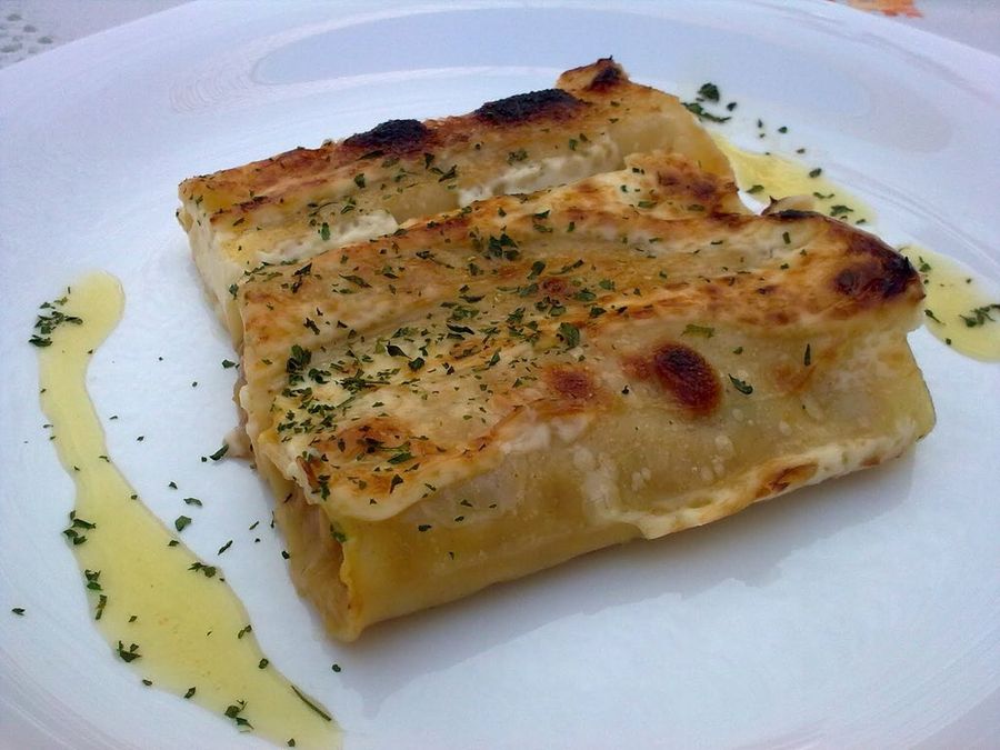 Canelones rellenos de calabacín