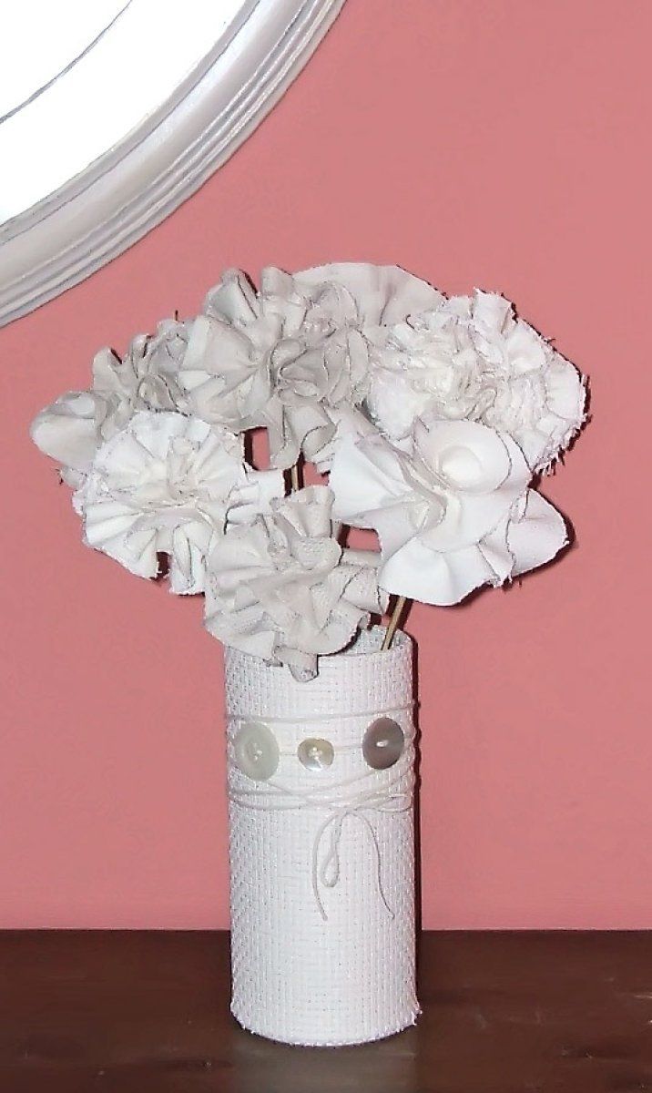 jarrón flores de papel