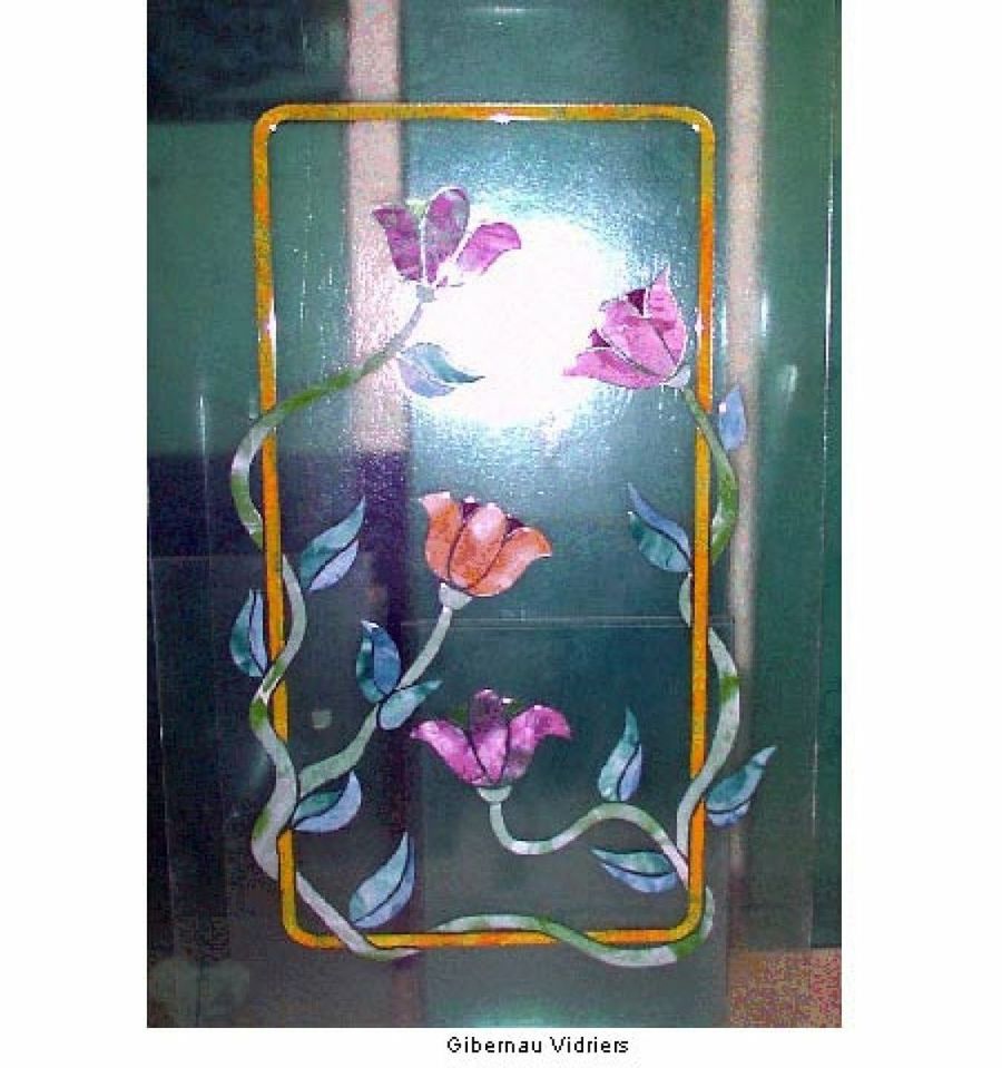 vidriera flores
