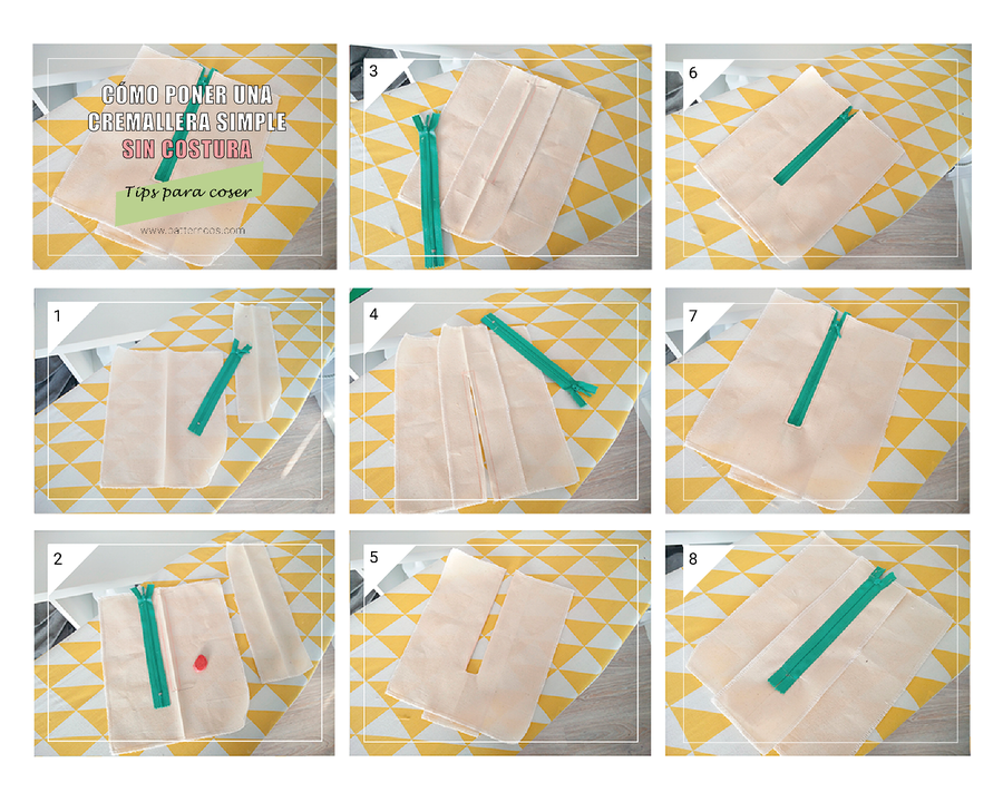 Cómo coser una cremallera invisible perfecta paso a paso 