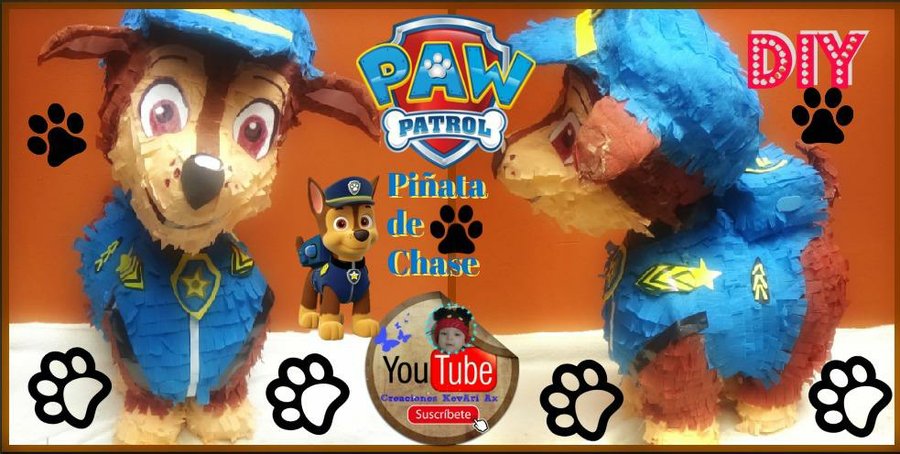 Piñata Chase Paw Patrol Cumpleaños Patrulla Canina