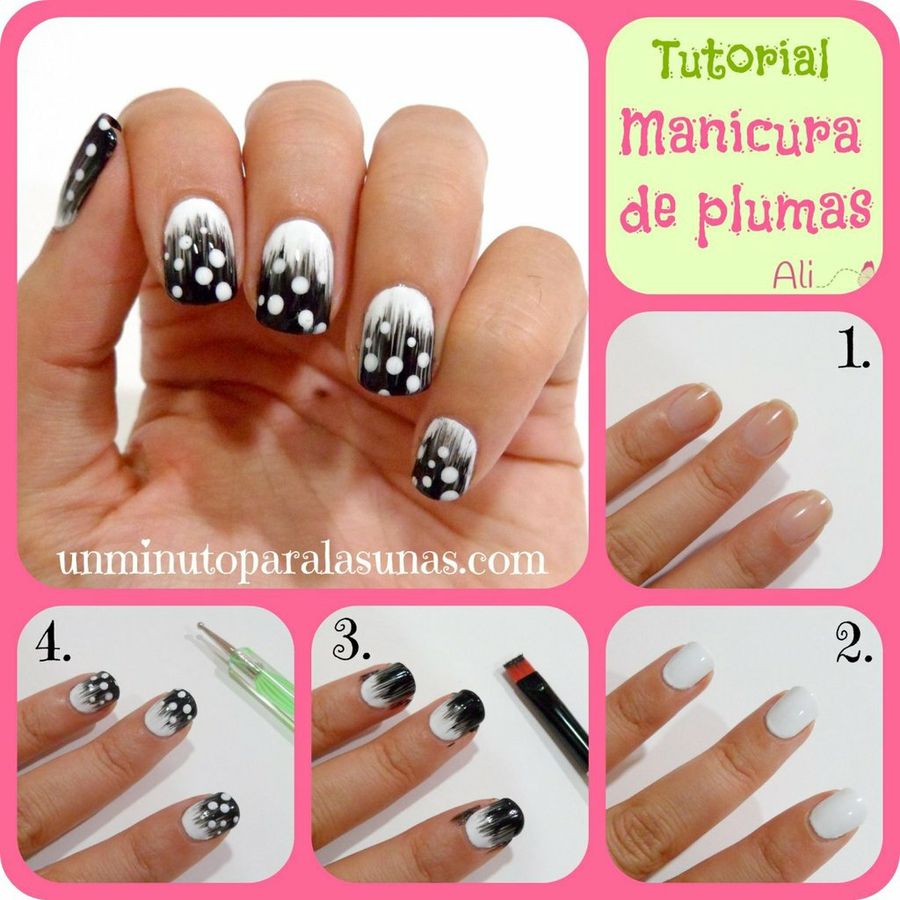 tutorial uñas plumas