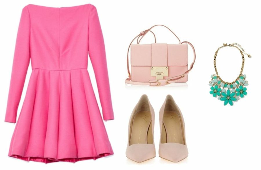 cómo combinar un vestido rosa
