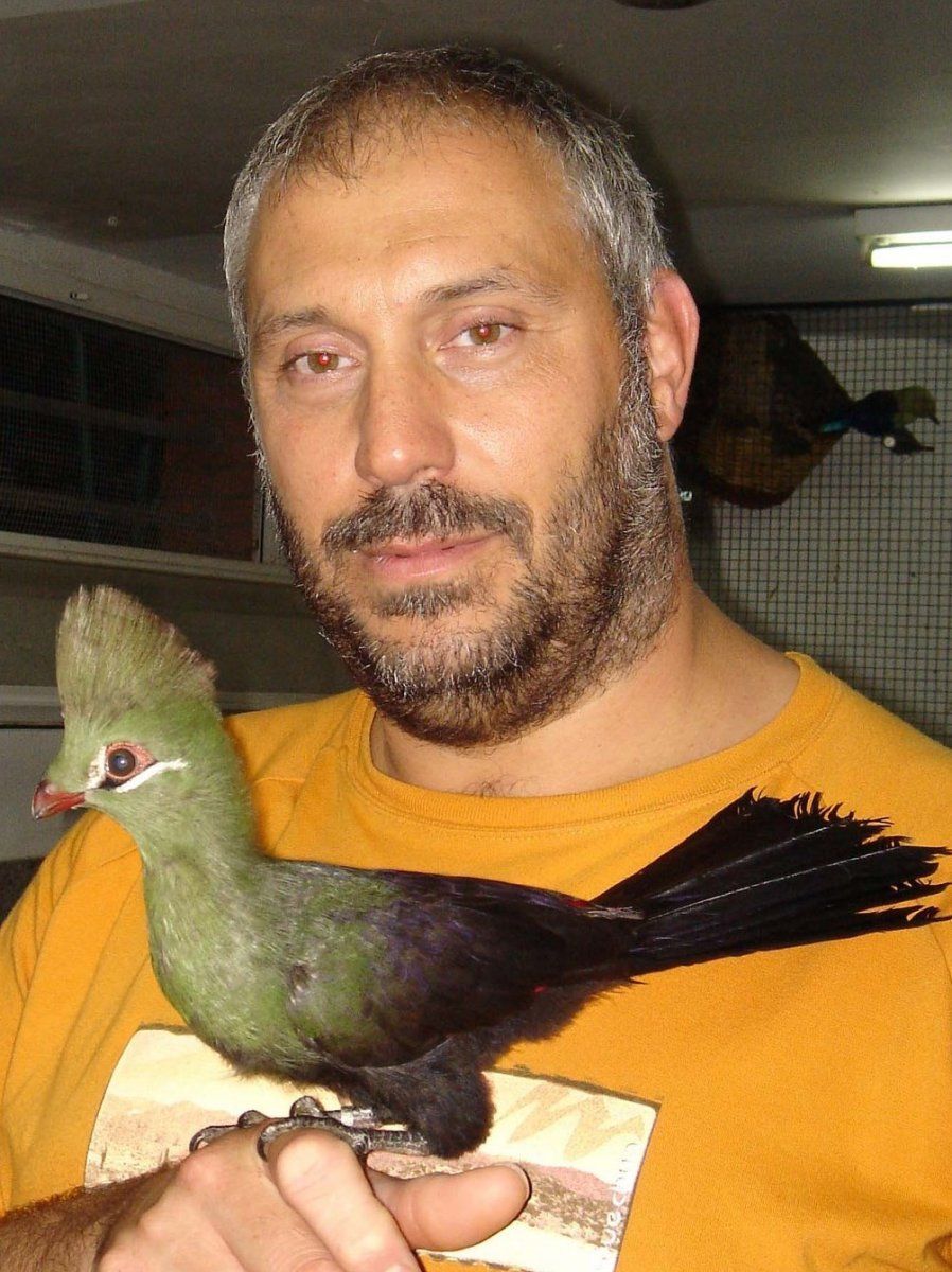 Albert con un turaco