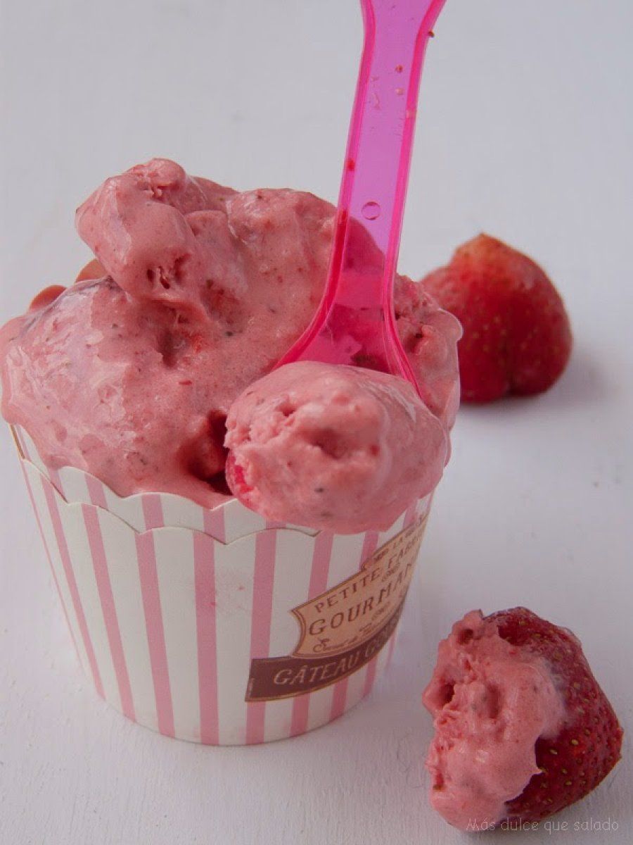 Helado de fresas
