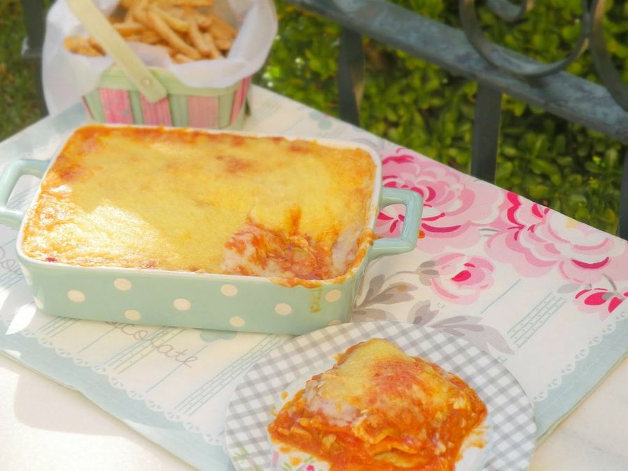 Lasaña vegetal sin gluten ni lactosa