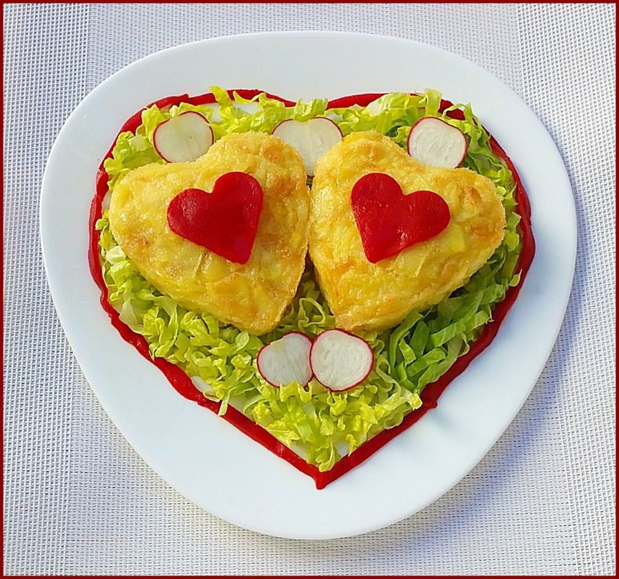 Tortillas de patata con forma de corazón