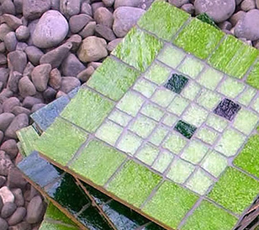 mosaico tonos verdes