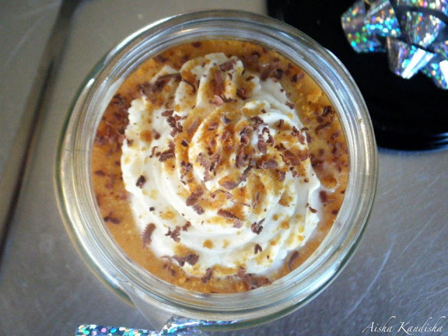 PASTEL DE CALABAZA Y MANDARINA EN BOTE