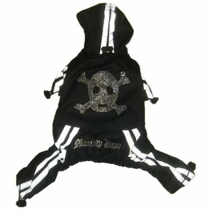 traje con diseño de calaveras para perros