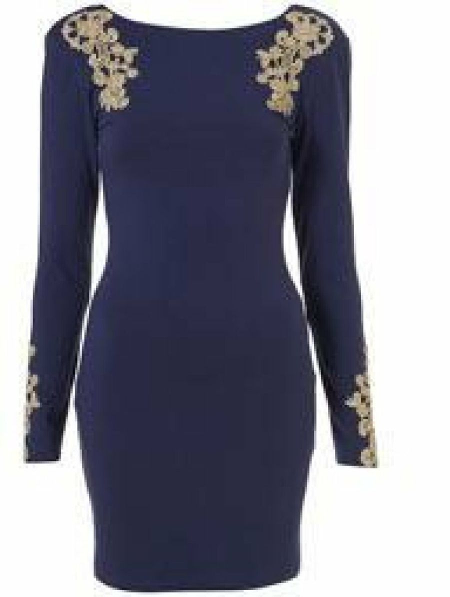 vestido noche manga larga