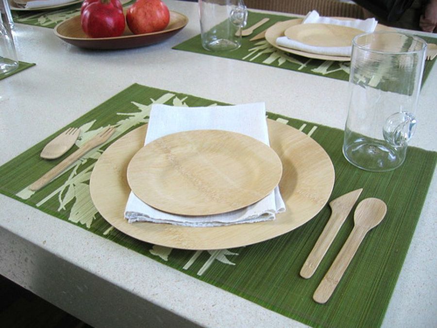 platos de bambú