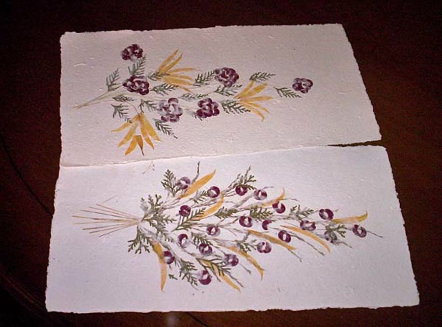 flores y hojas prensadas