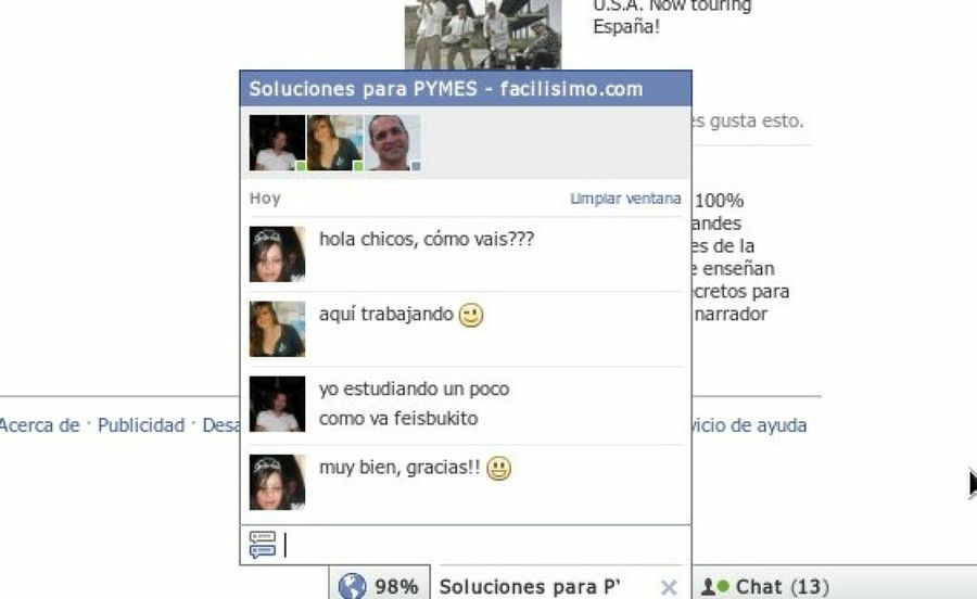 chat en grupo de facebook