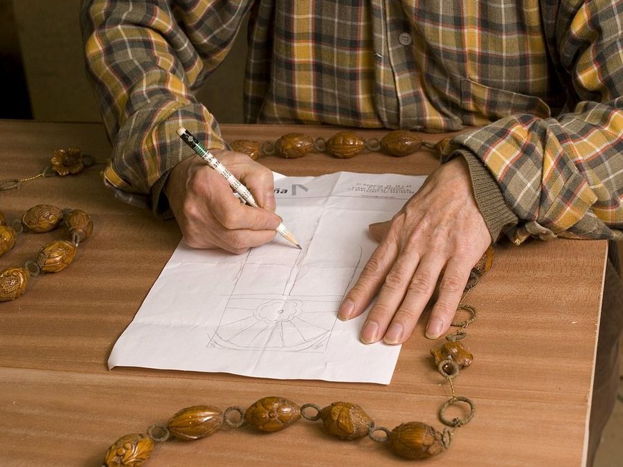 Dibujos preparatorios antes de empezar con las gubias