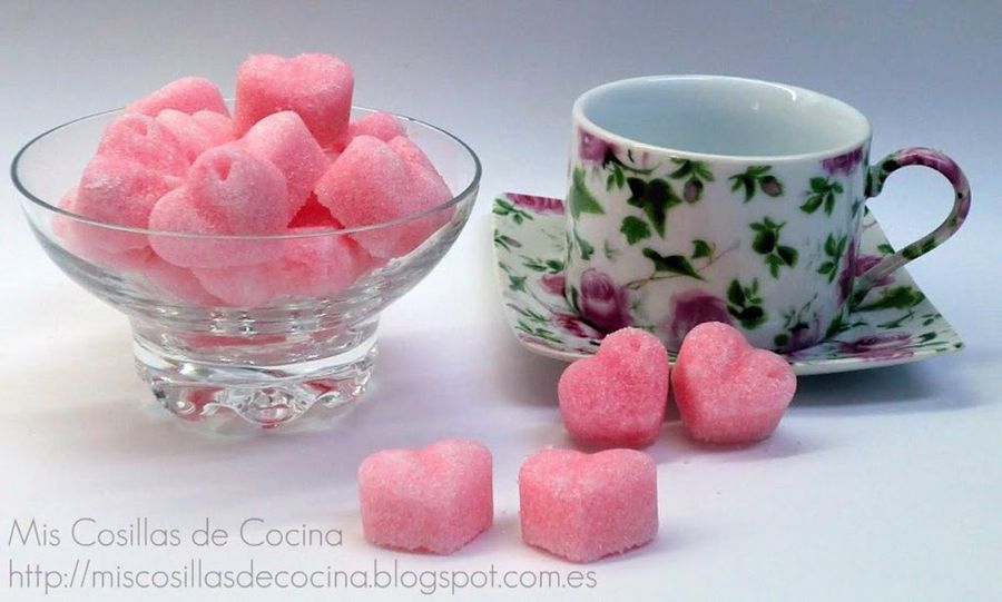 Azucarillos en forma de corazón