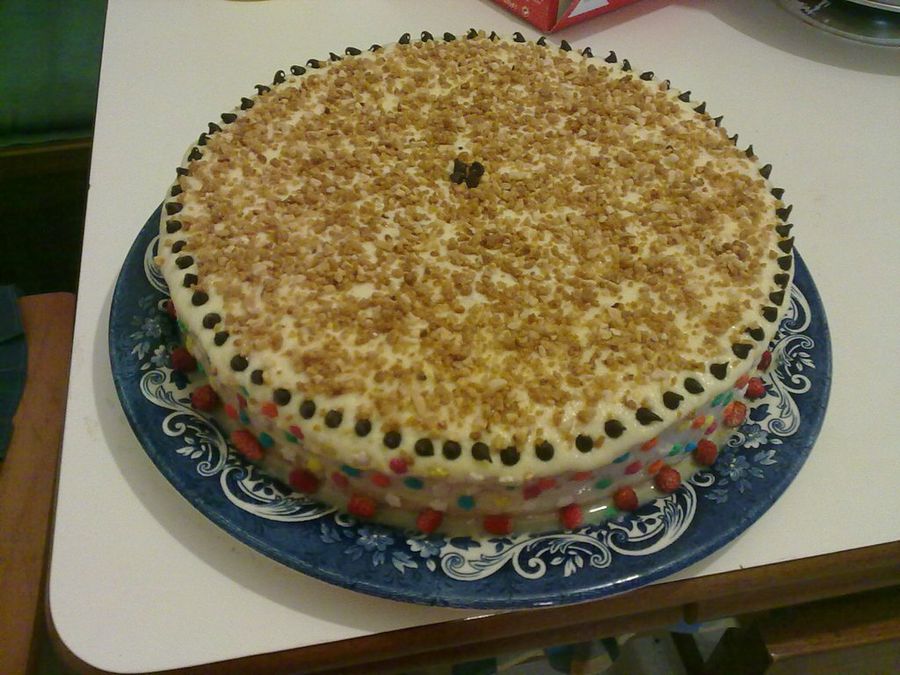 tarta crema de orujo y mouse de chocolat blanco