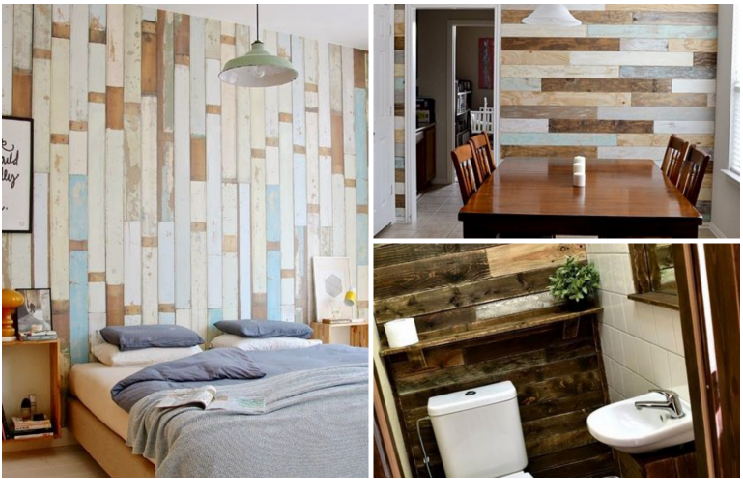 Palets para decorar una pared ¡y convertirlo en revestimiento de madera!