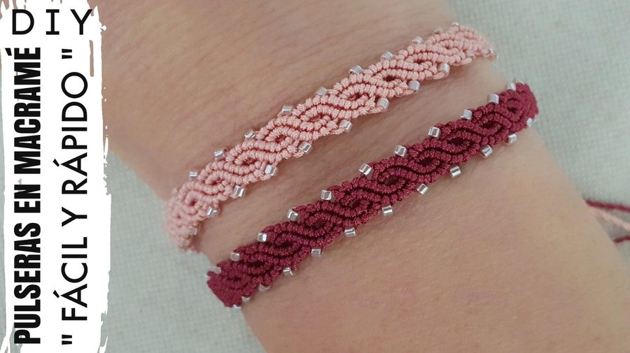 DIY COMO HACER PULSERAS CON GOMAS EN MACRAMÉ, PULSERA FÁCIL Y RÁPIDO EN  MACRAMÉ