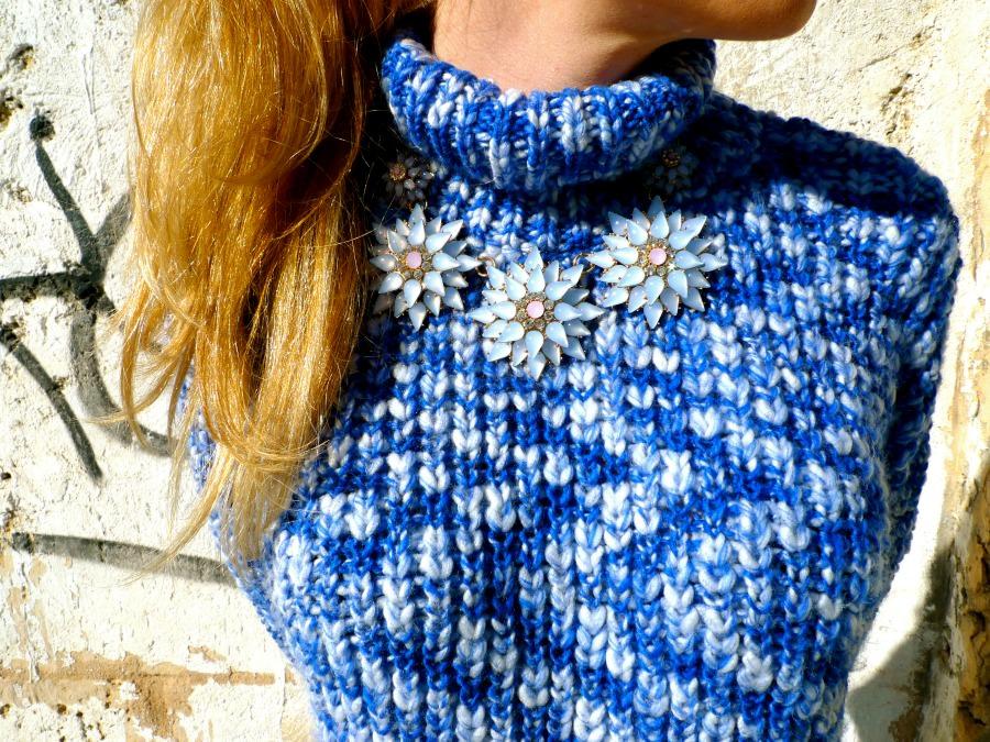Oversized Blue Sweater And skinny jeans livelovepolly by paula casielles e