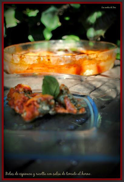 bolas de espinaca y ricotta con salsa de tomate al horno tererecetas 05