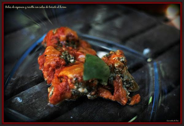 bolas de espinaca y ricotta con salsa de tomate al horno tererecetas 06